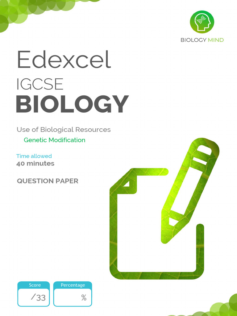 Edexcel IGCSE Biology: Genetic Modification Exam | PDF | Genetic ...