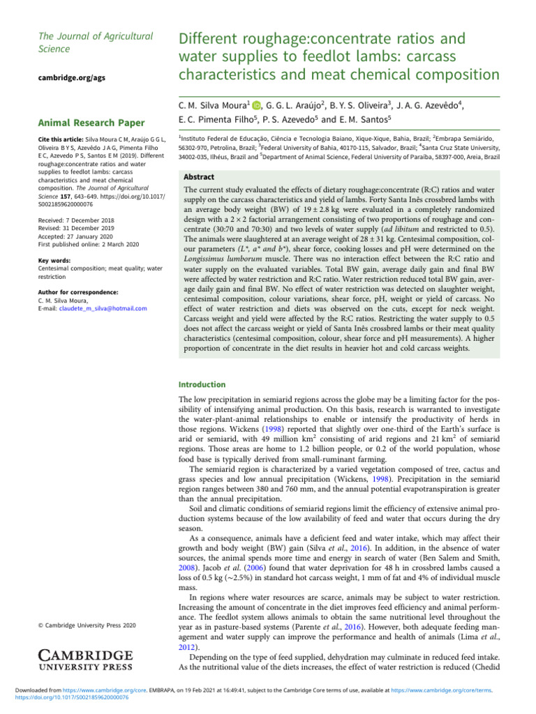 Different-roughage-concentrate-ratio-2020 | PDF | Water