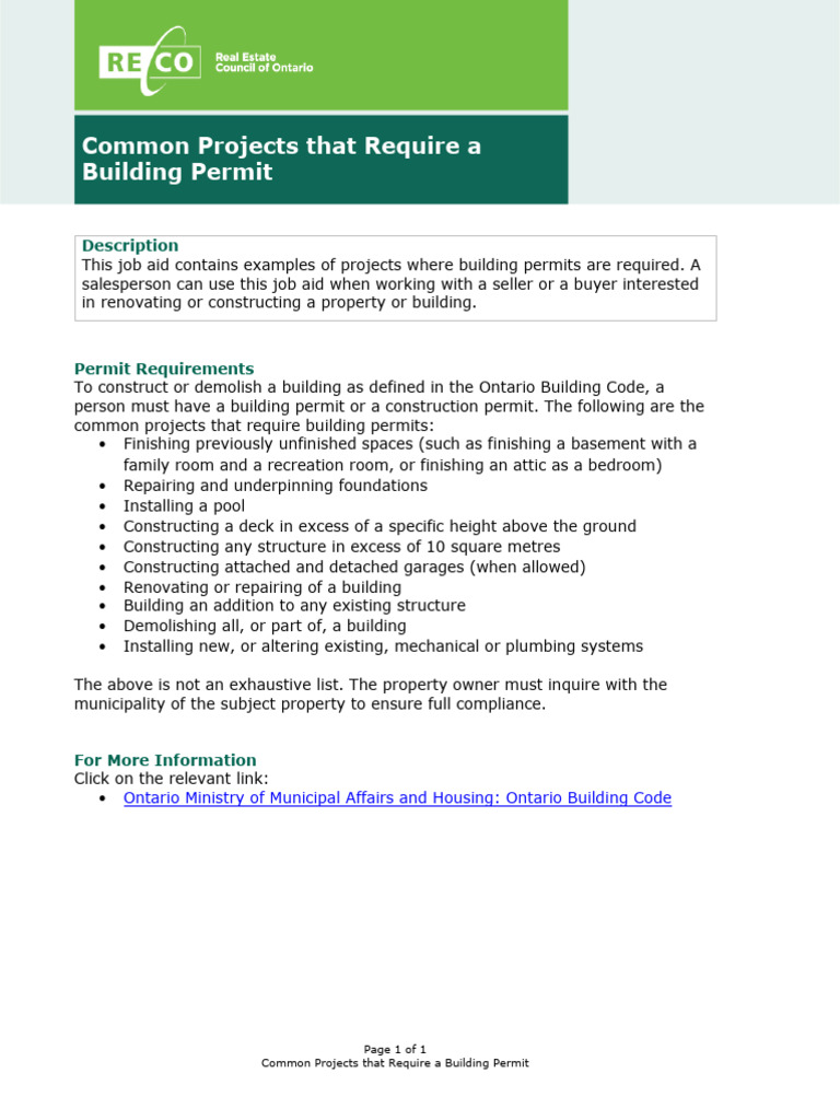 Kitchener Deck Permit Requirements | PDF