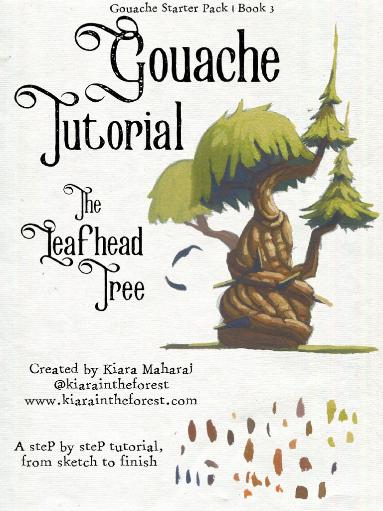 Leafhead Tree Gouache Tutorial | PDF | Color | Blue