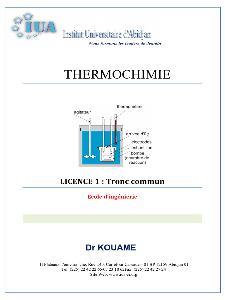 Entropie et Second Principe Thermodynamique | PDF | Enthalpie libre ...