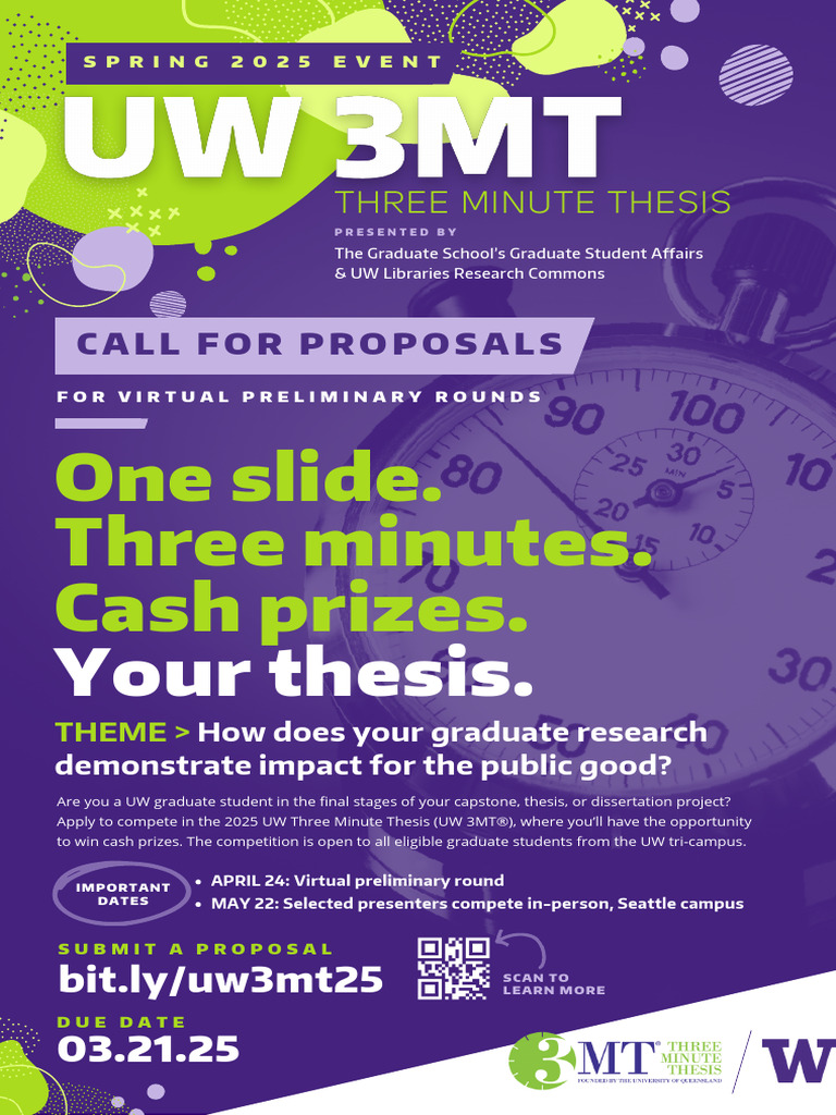 Call for Proposals Flyer UW 3MT 2025 | PDF