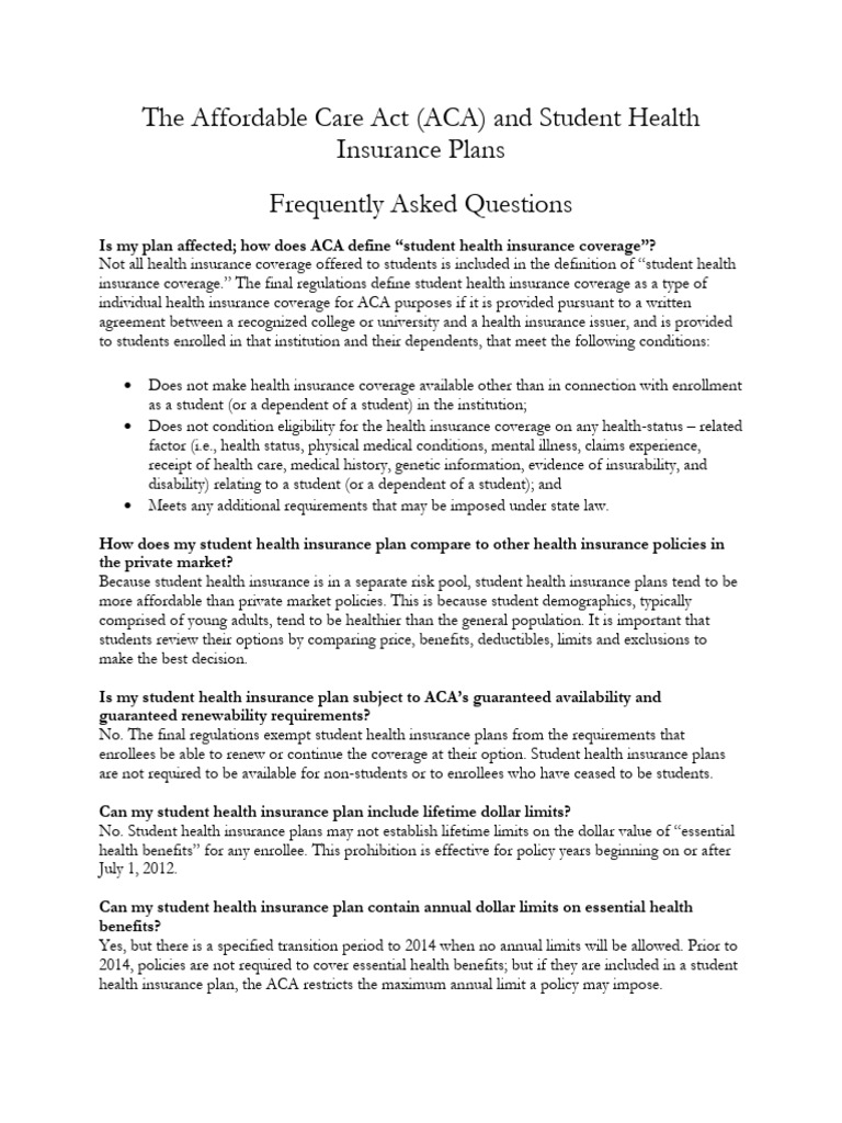 ACA-FAQ-for-student-health-insruance-enrollees-2_52 | PDF | Health ...