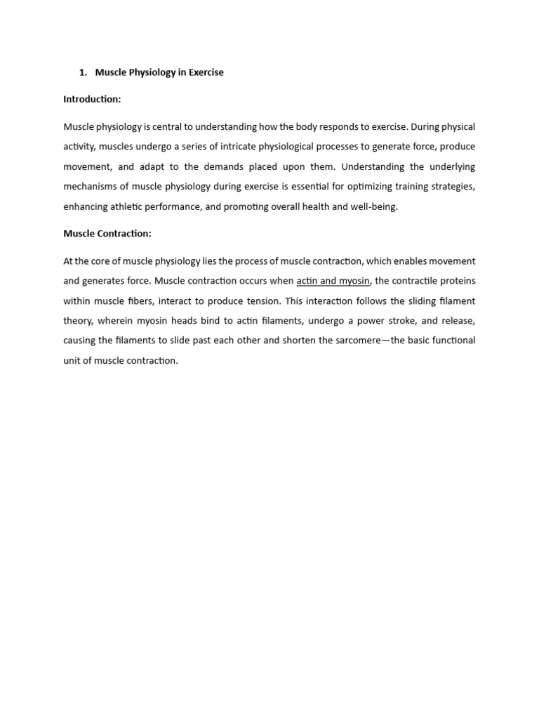 Muscle Physiology and Respiration in Exercise | PDF | Muscle ...