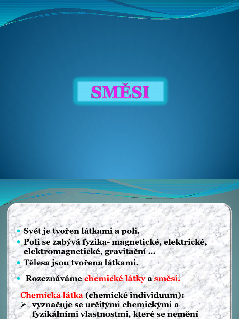Směsi A Jejich Rozdělení | PDF