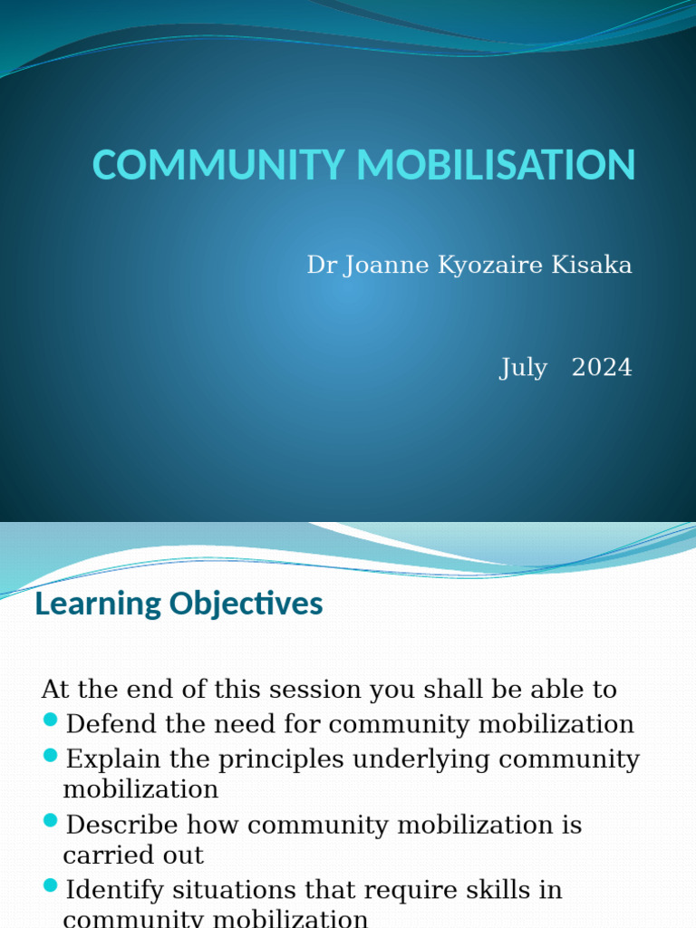 Principles of Community Mobilization | PDF | Community | Leadership