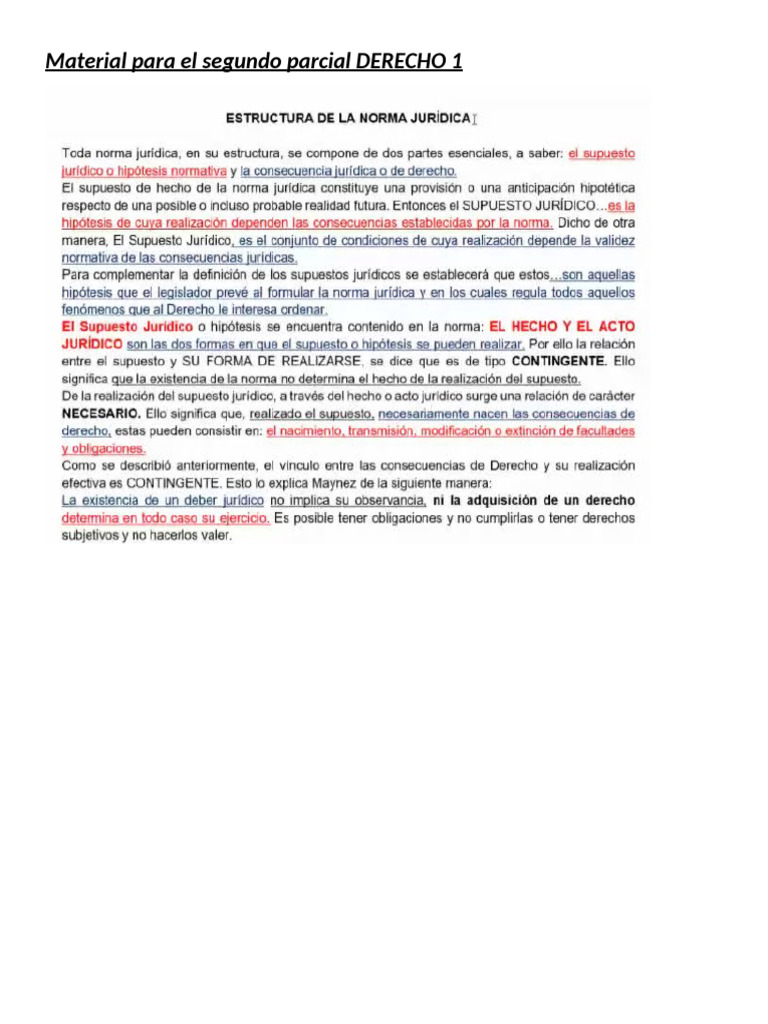 Material para El Segundo Parcial DERECHO 1 - 17 DE FEBRERO 2025. | PDF