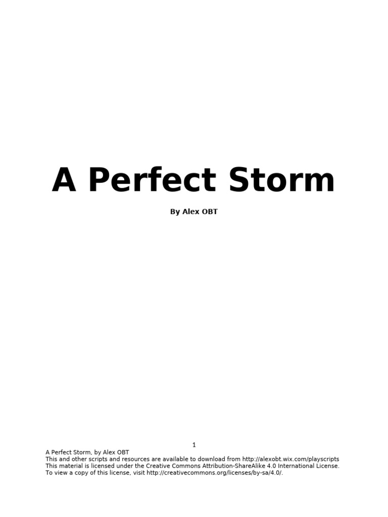 A Perfect Storm: A Murder Mystery Play | PDF