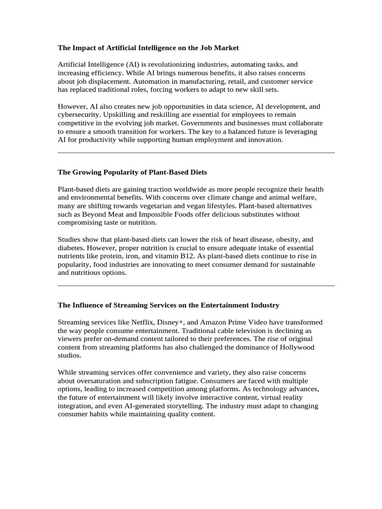 The Impact of Artificial Intelligence On The Job M | PDF