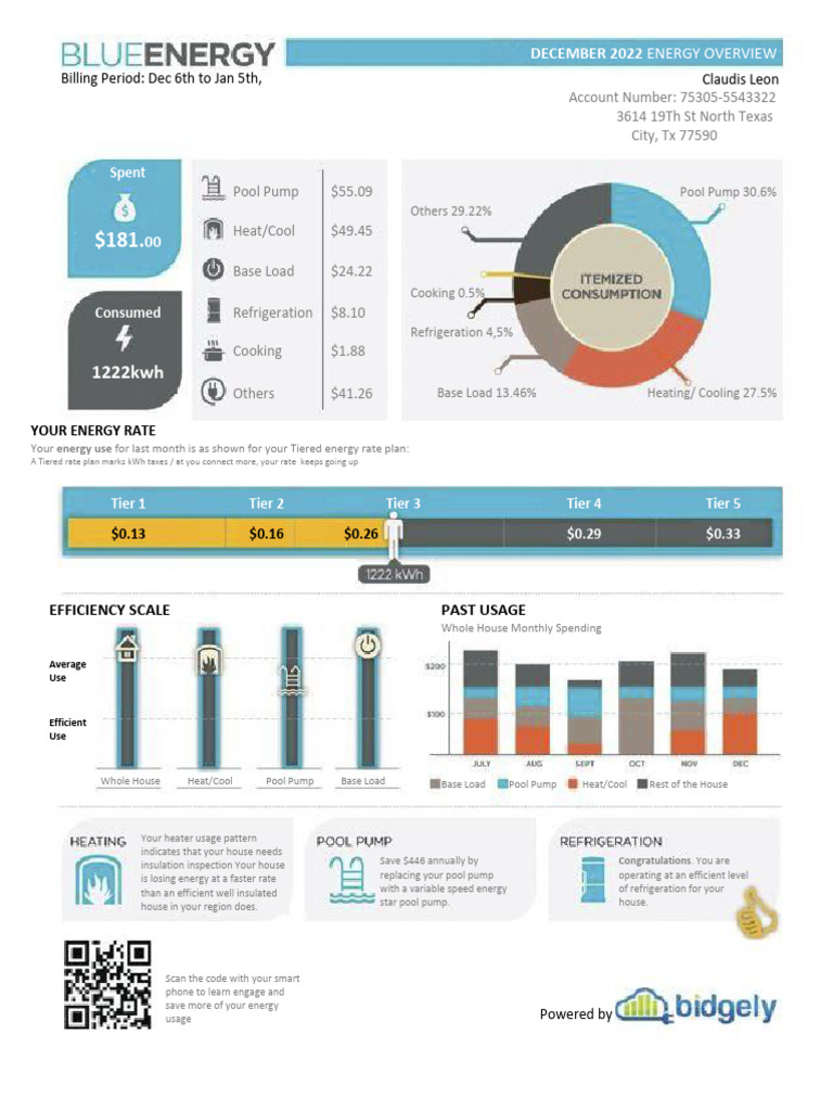 Blue Energy utility bill | PDF | Refrigeration | Thermodynamics