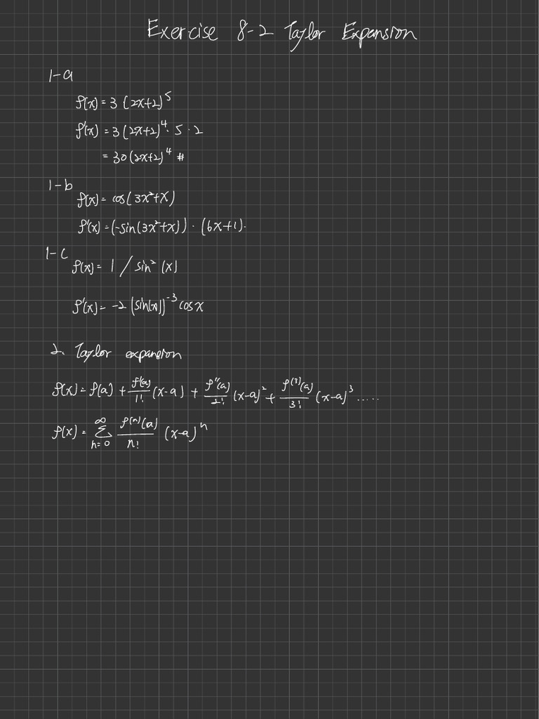 Exercise on Taylor Expansion and Functions | PDF