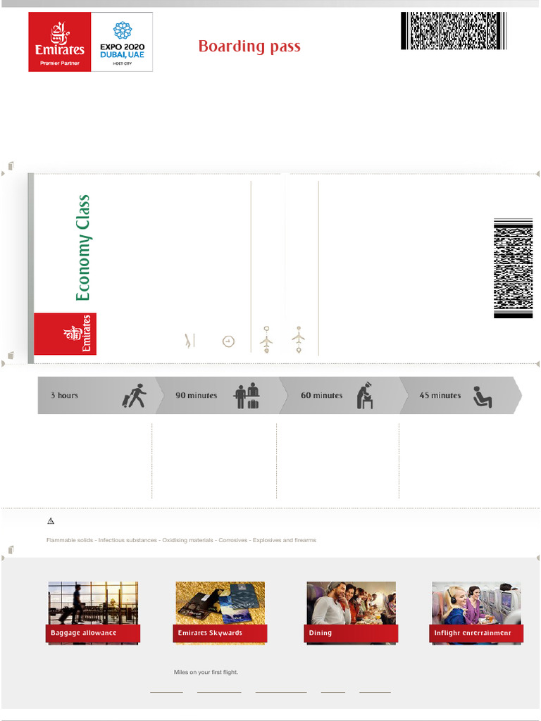 Emirates Boarding Pass Details | PDF | Aviation