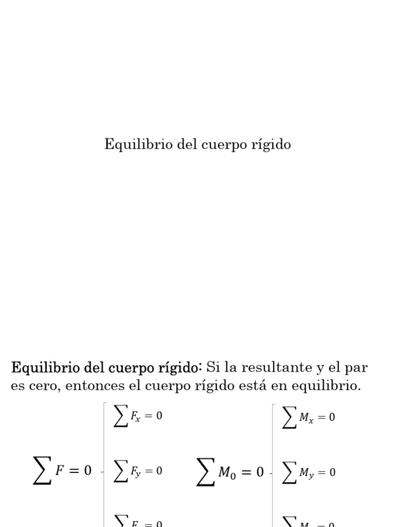 Equilibio Cuerpo Rigido | PDF | Ecuaciones | Física