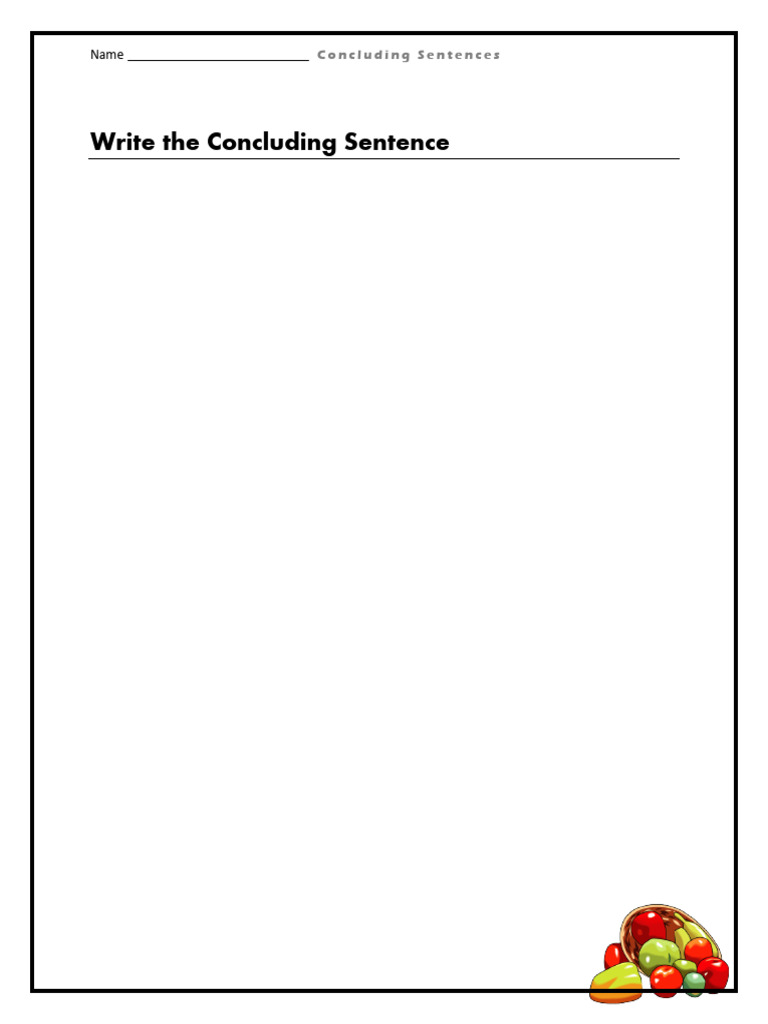 Concluding Sentences | PDF