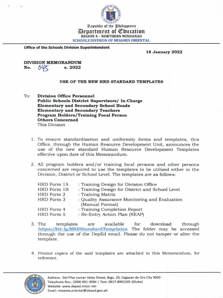 dm045s.2022 Use of The HRD Standard Templates | PDF