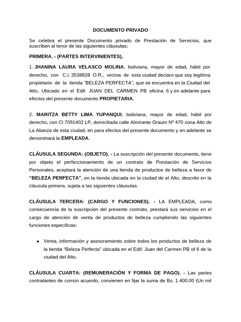Documento Privado | PDF