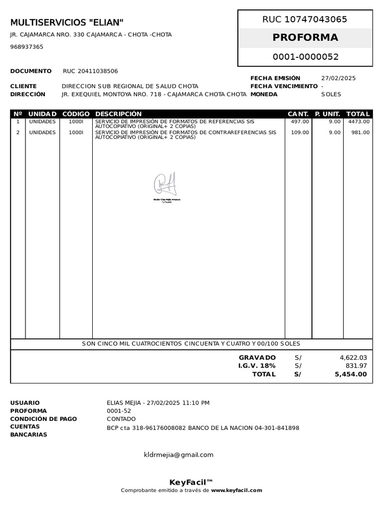 Proforma 52 | PDF