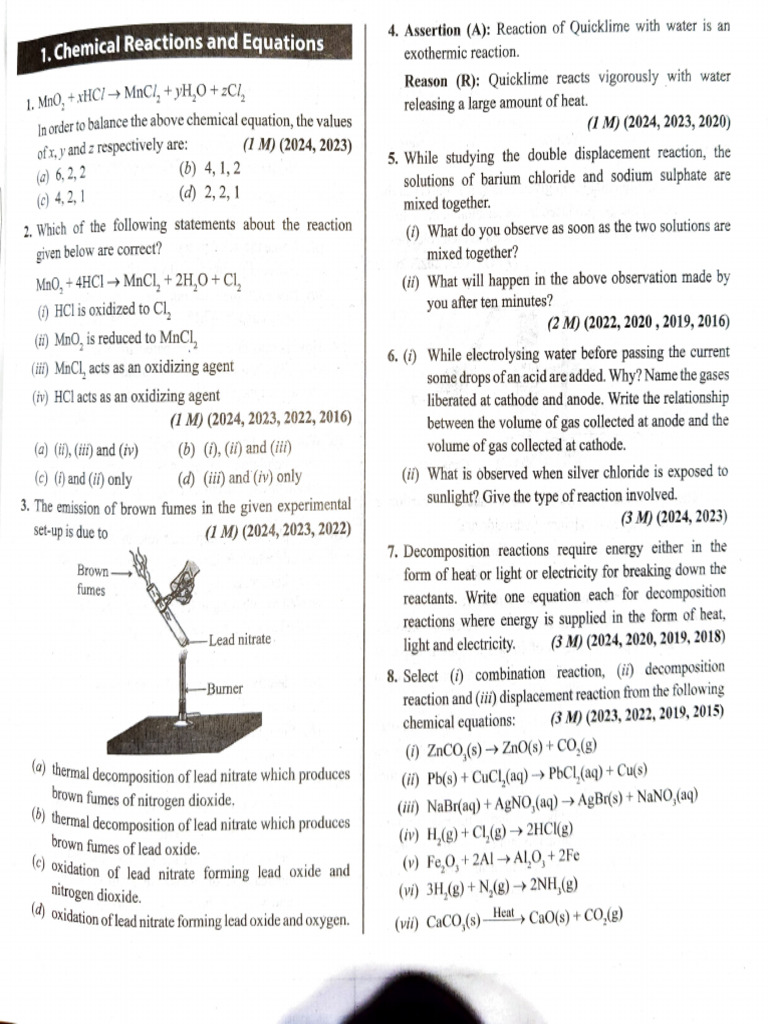Chemical Reactions and Balancing Equations | PDF | Carbonate | Sodium ...