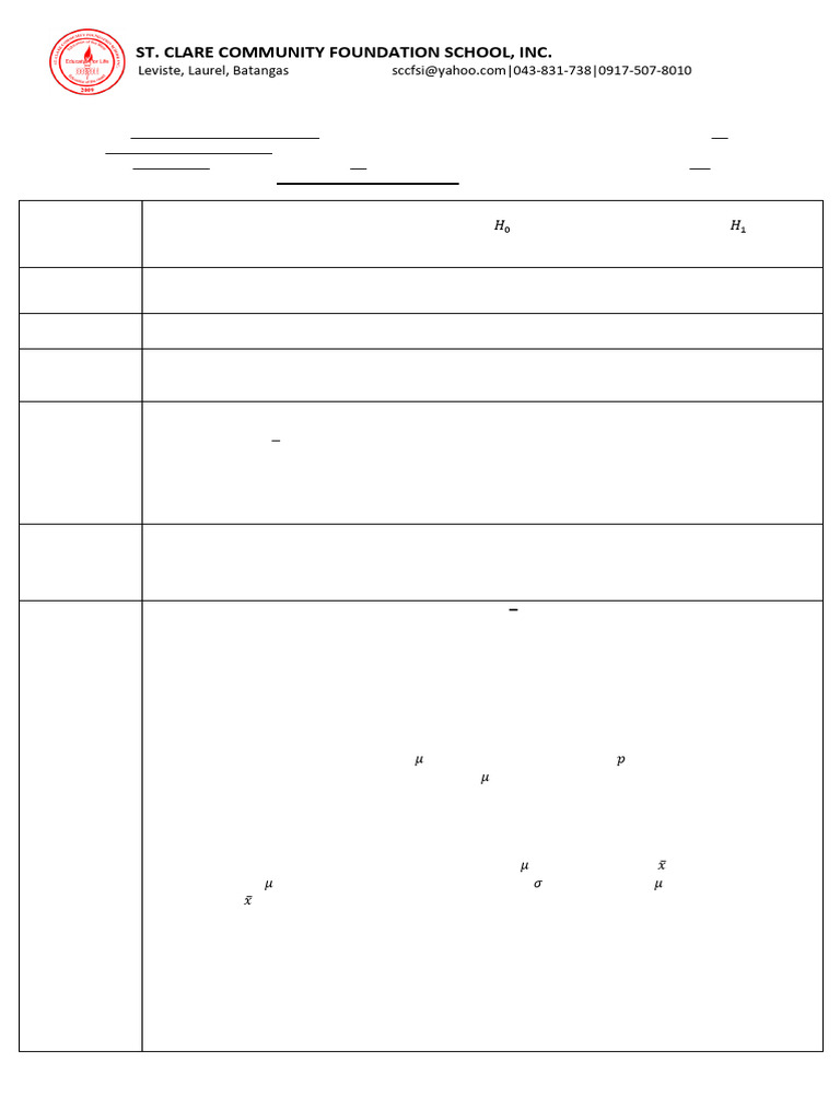 Hypothesis Testing in Statistics Lesson | PDF | Statistics ...
