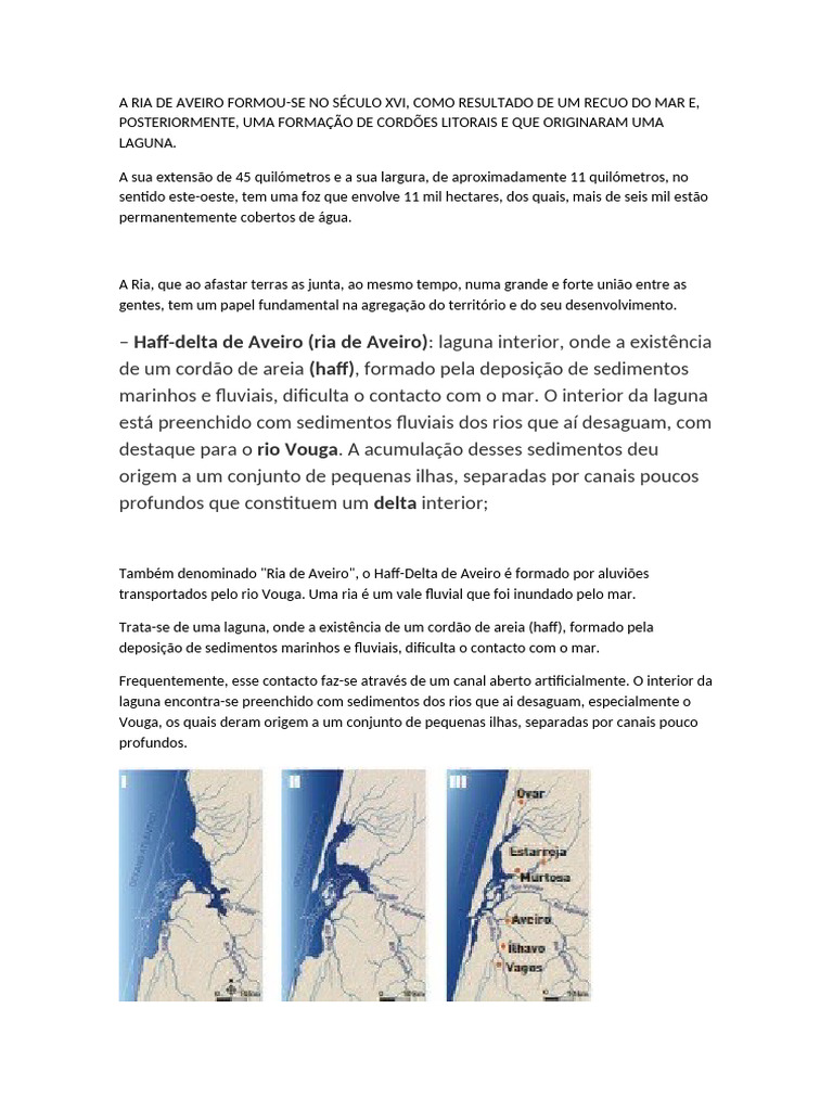Ria de Aveiro: Formação e Características | PDF