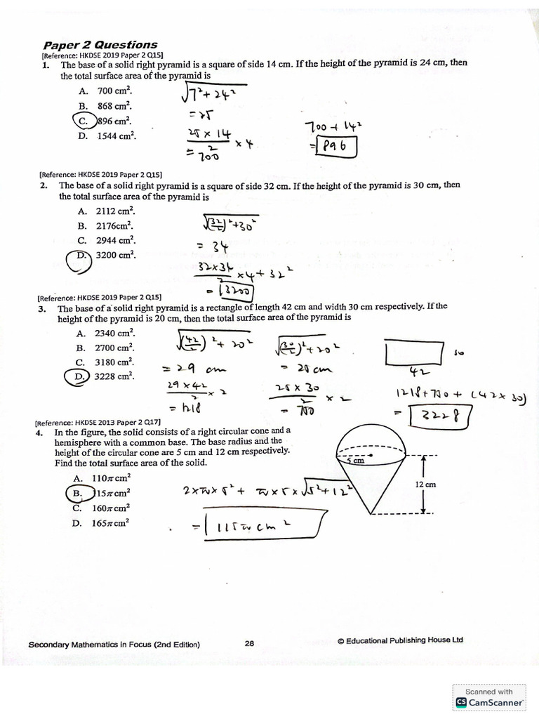 3C26 - Math MC Questions 1-27 (Mensurati | PDF