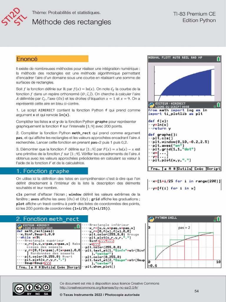 Intégration numérique par rectangles Python | PDF | Intégral ...