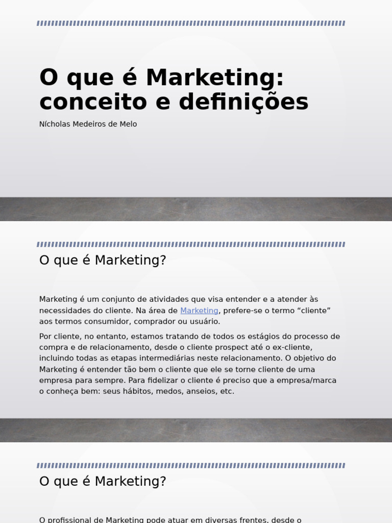 Entendendo o Conceito de Marketing | PDF | Marketing | Mercado (economia)