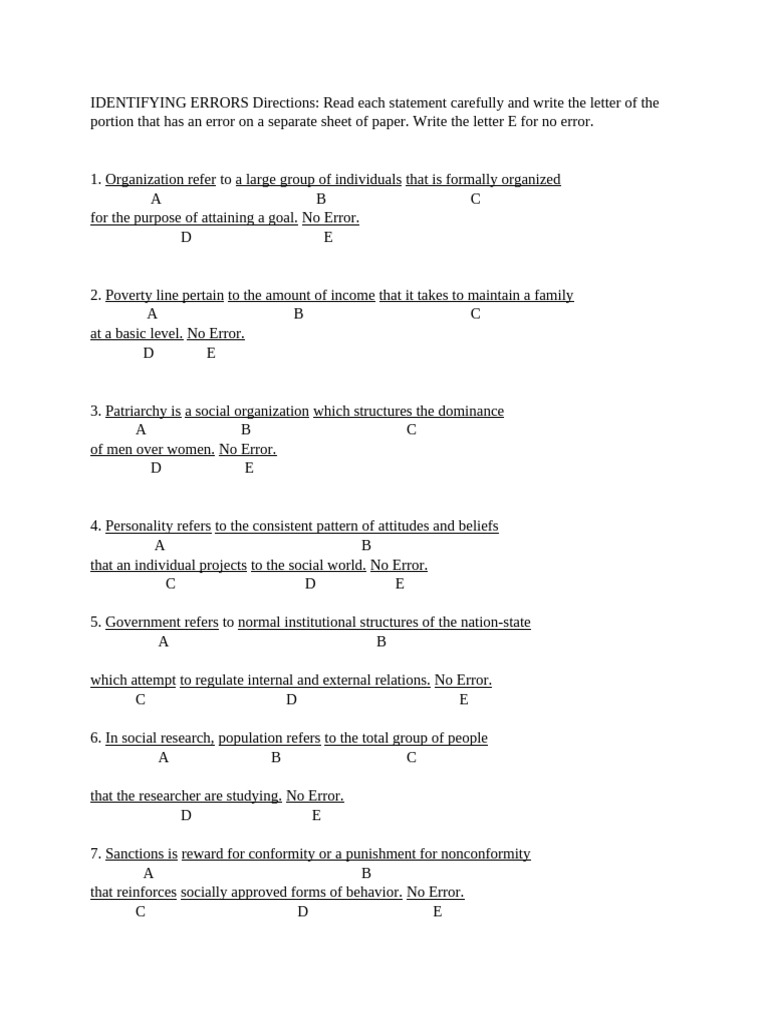 Identifying Errors in Social Science Statements | PDF