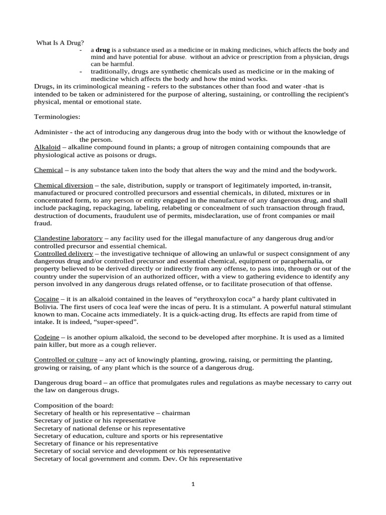 Handouts in in Vice and Drug Education and Control | PDF | Morphine | Opium