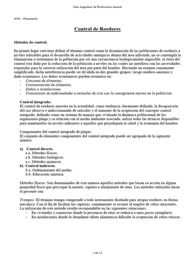 Control Efectivo de Roedores en Poscosecha | PDF | Alimentos | Gatos