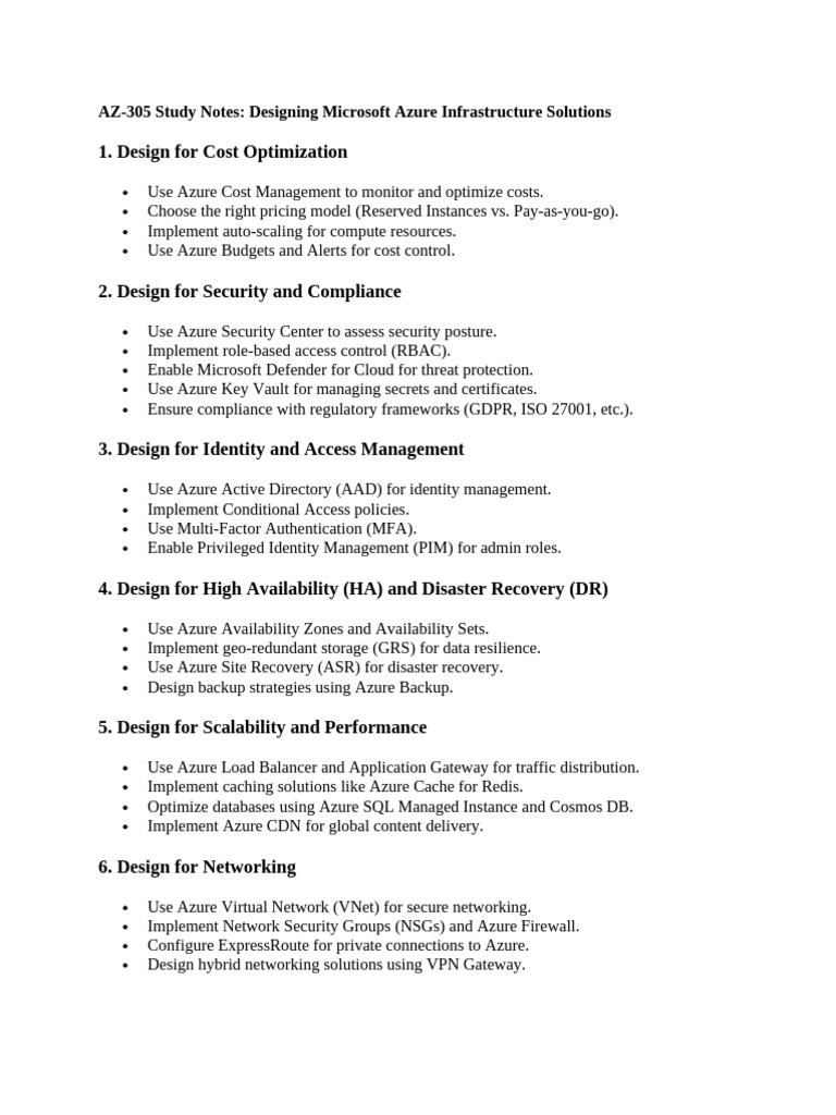 Az305 Topics Study Notes | PDF