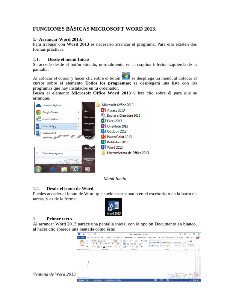 Tutorial DEL PROGRAMA PARA HACER DOCUMENTOS W O R D 2013 | PDF | Botón ...