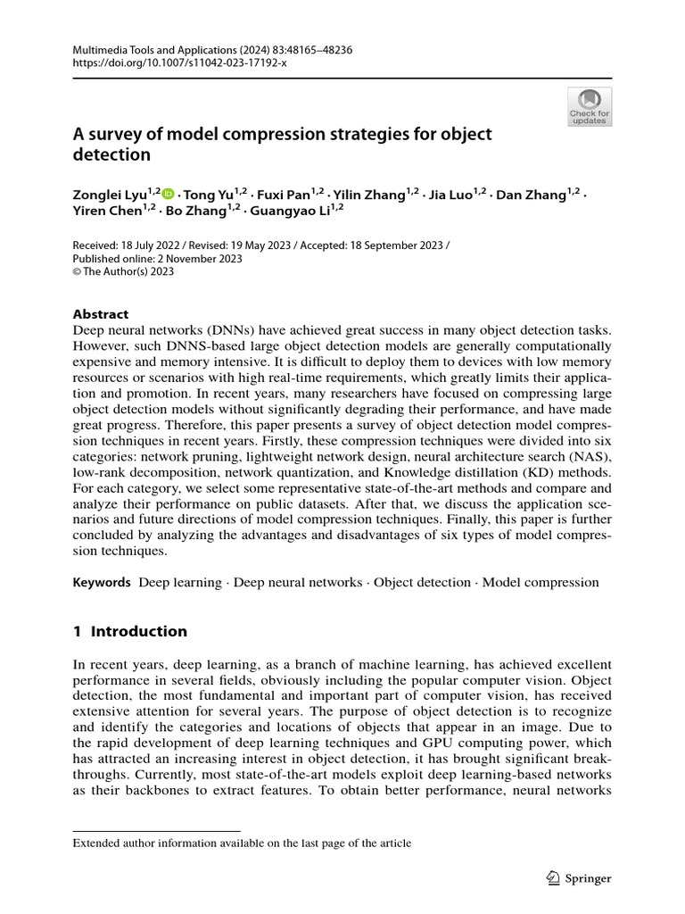 Model Compression for Object Detection | PDF | Deep Learning | Data ...
