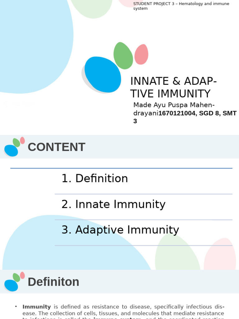 Innate And Adaptive Immunity Pdf Immune System Lymphocyte