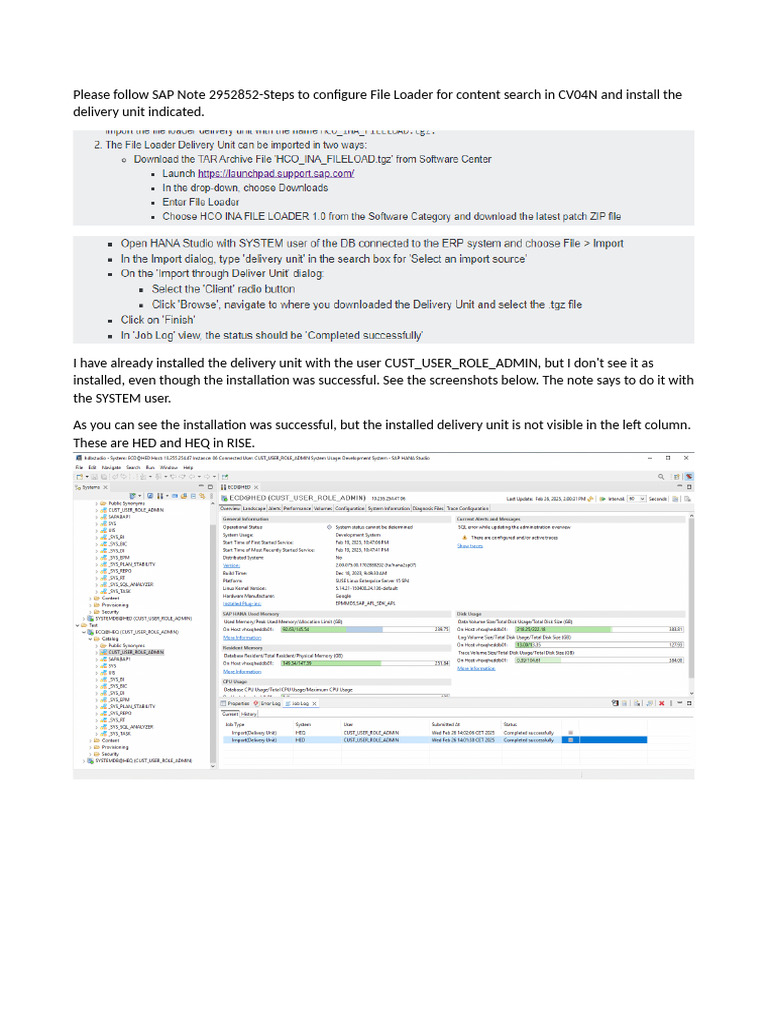 SAP+Note+2952852 | PDF