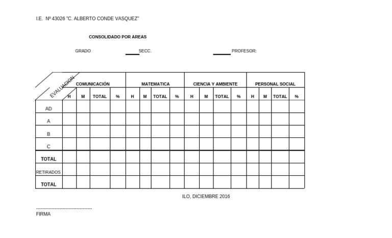 Consolidado X Areas | PDF