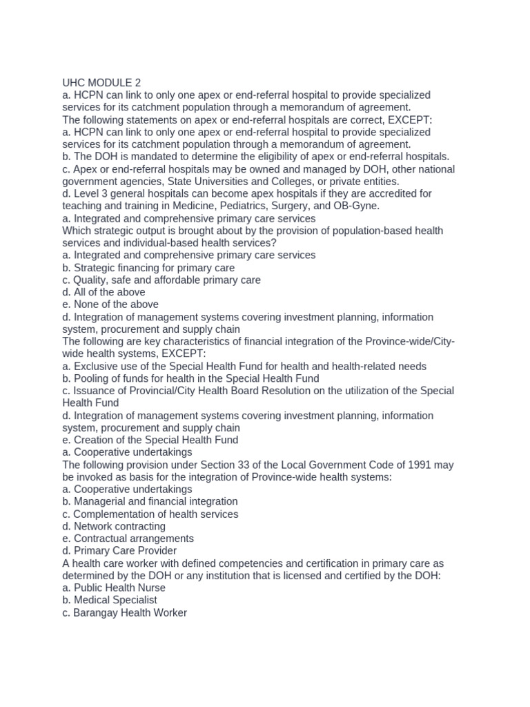 UHC Module 2: Health System Integration | PDF | Primary Care | Health Care