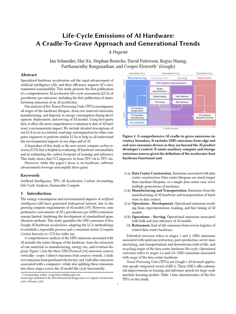 AI Hardware Life-Cycle Emissions Analysis | PDF | Life Cycle Assessment