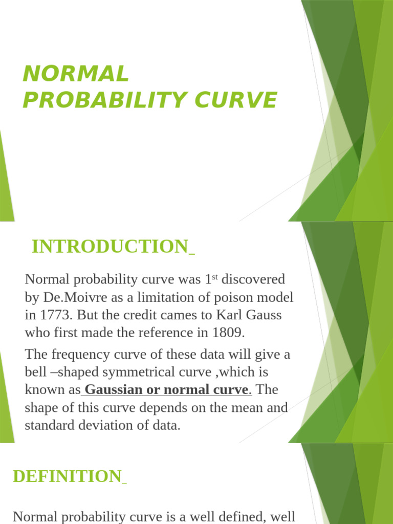 Importance of the Normal Probability Curve | PDF
