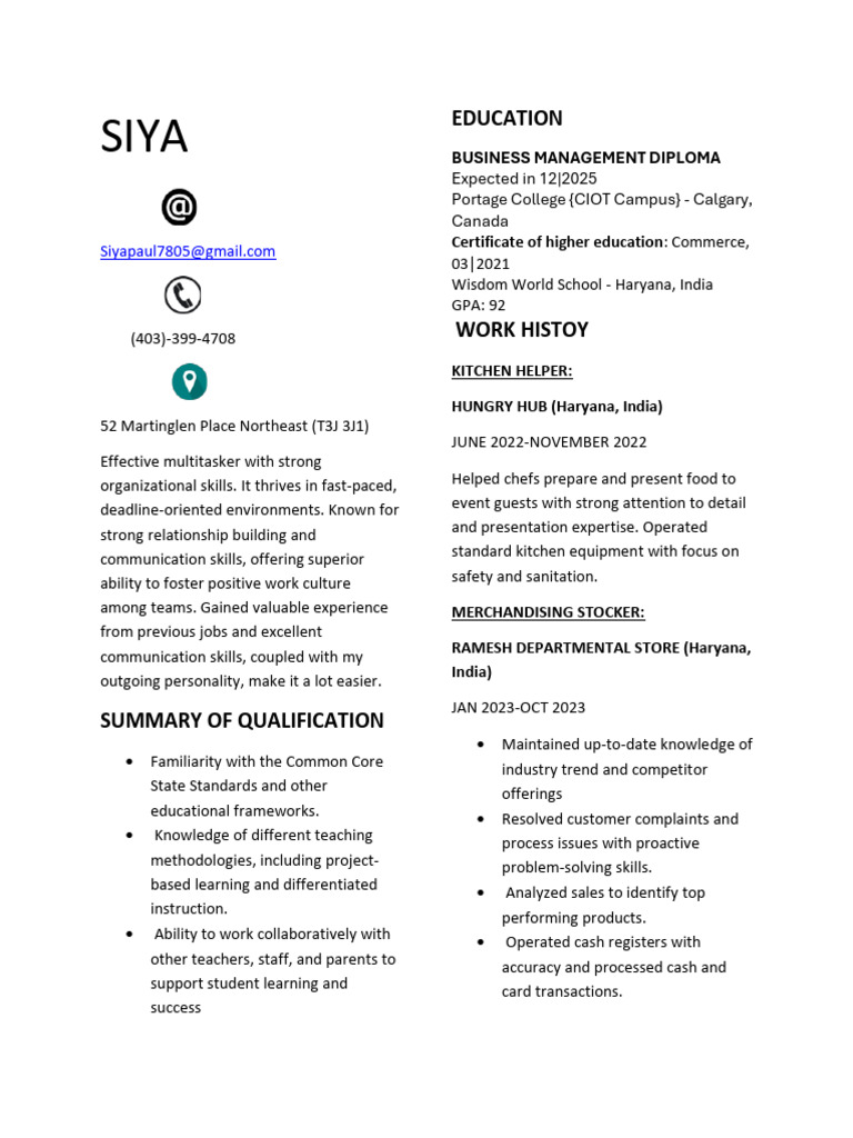 Resume | PDF | Human Communication | Intelligence