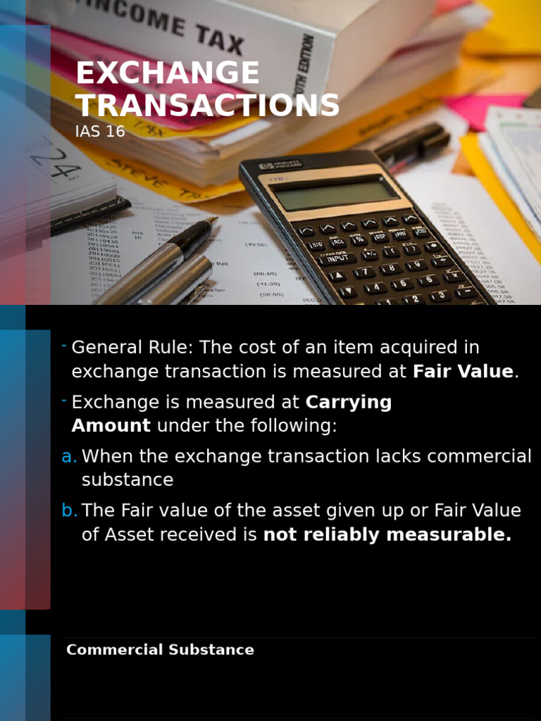 Exchange Transactions with Commercial Substance | PDF | Fair Value ...