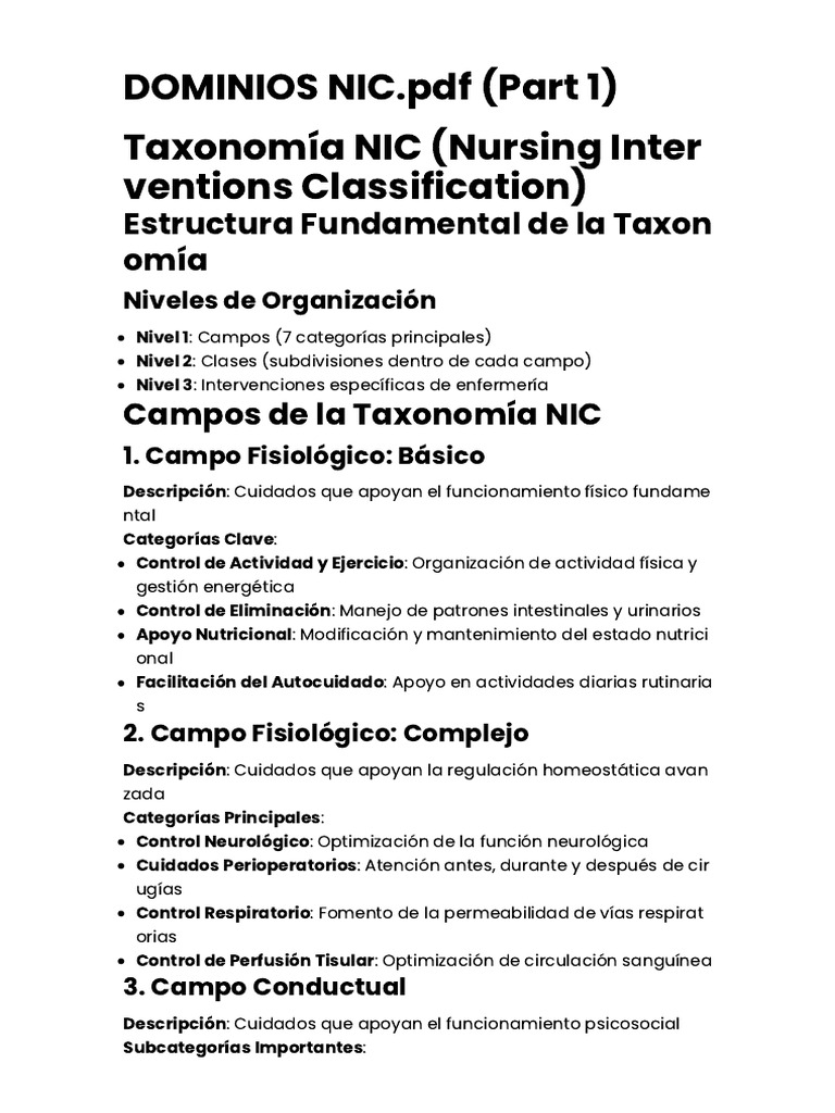 Clases y Dominios de la Taxonomía NIC | PDF | Las emociones ...