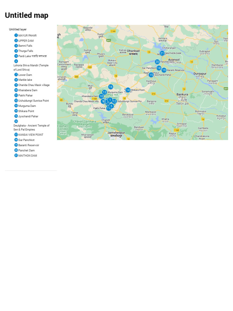 Purulia Tourist Map Highlights | PDF