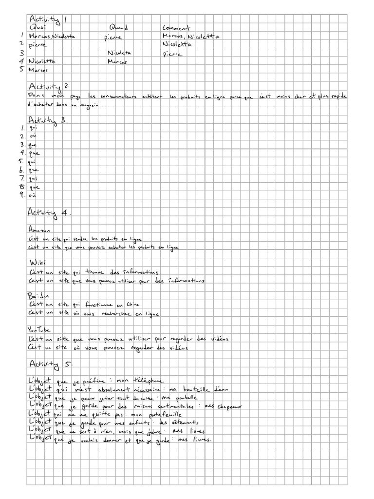 FRAN 120 Unit 1, 2 | PDF