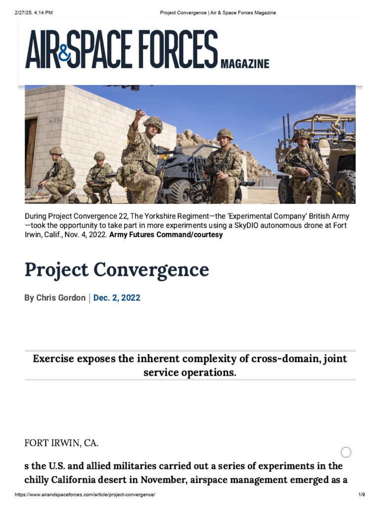 Airspace Management Challenges in Project Convergence | PDF | Military