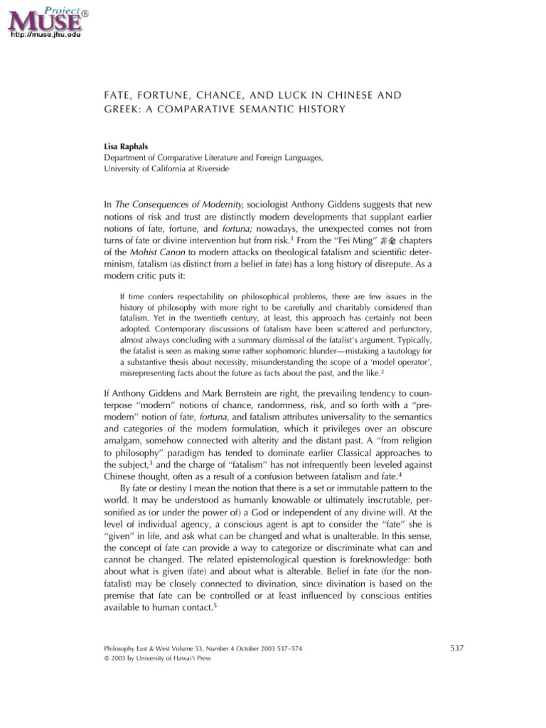 Lisa Raphals On Ming | PDF | Divination | Destiny