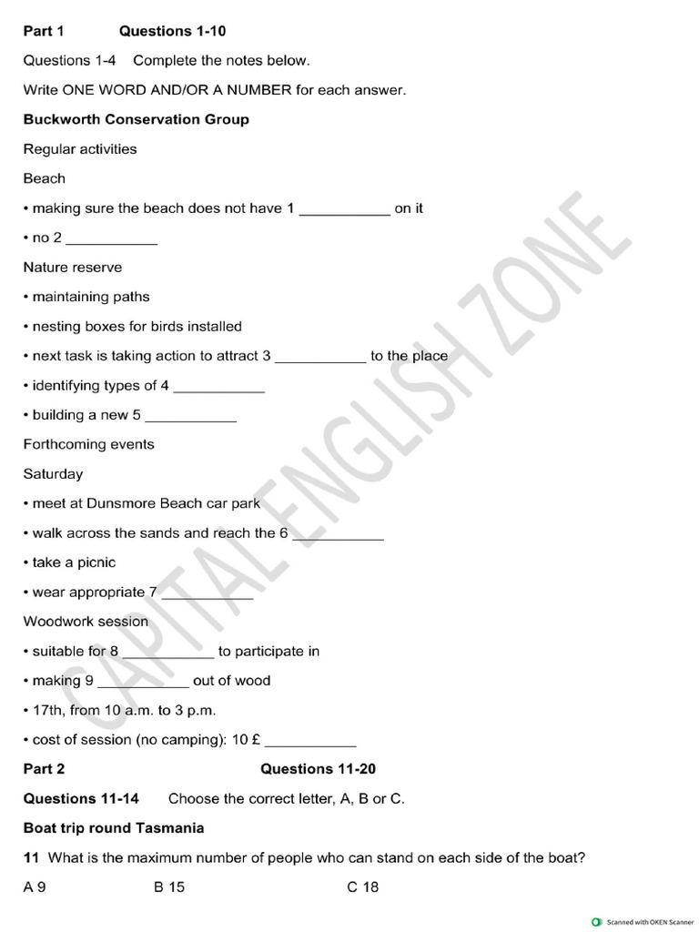 Book 17 Test 1 List | PDF