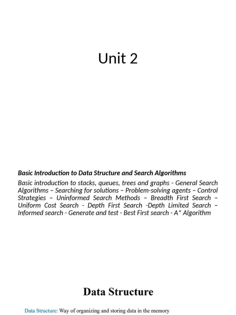 Data Structures and Search Algorithms Overview | PDF | Algorithms ...
