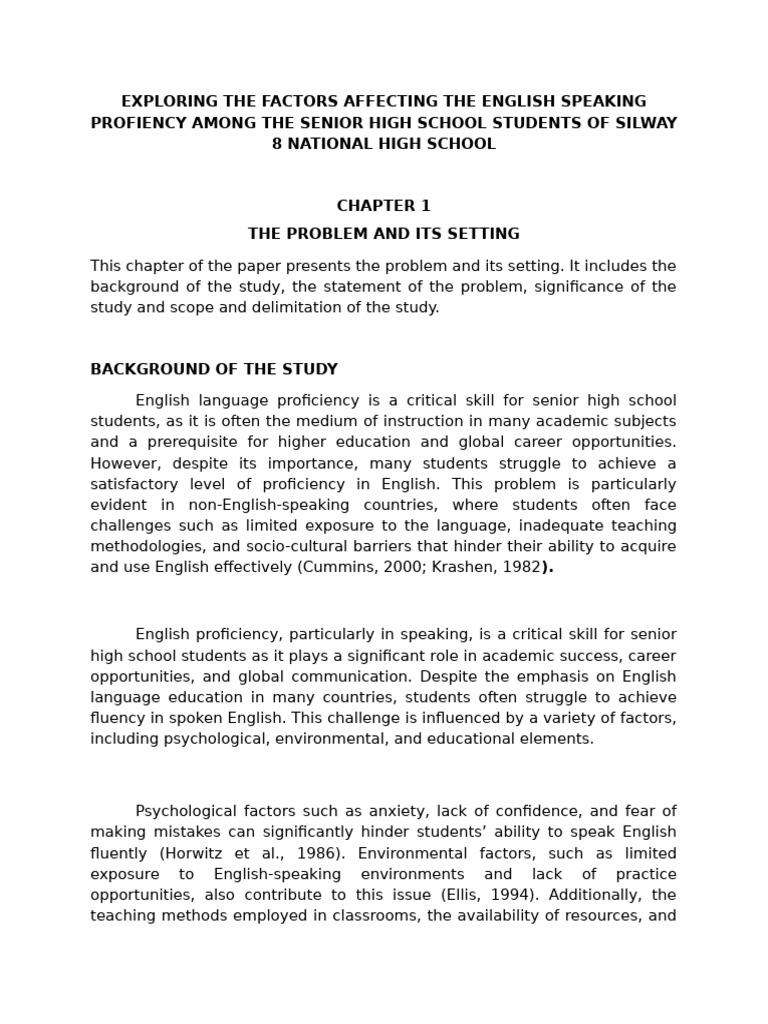 Factors Influencing English Proficiency | PDF | Fluency | Motivation