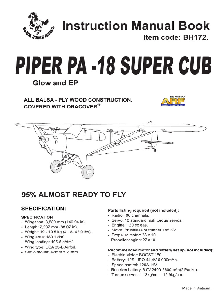 Piper PA-18 Super Cub Manual | PDF | Drill | Rudder